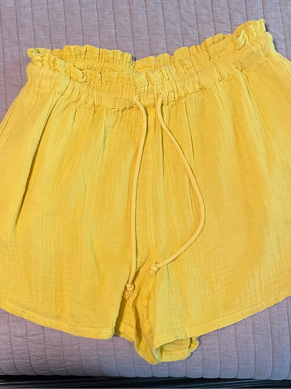 XiRENA Yellow Smocked Drawstring Shorts